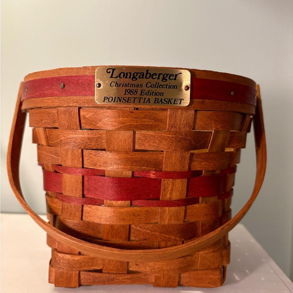 Longaberger Christmas Collection 1988 Edition Poinsettia Basket - Red Splints